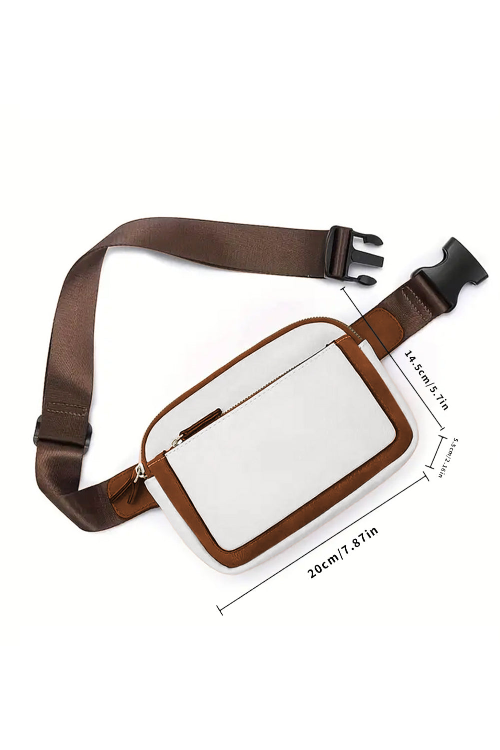 White Adjustable Strap Mini Faxu Leather Crossbody Bag