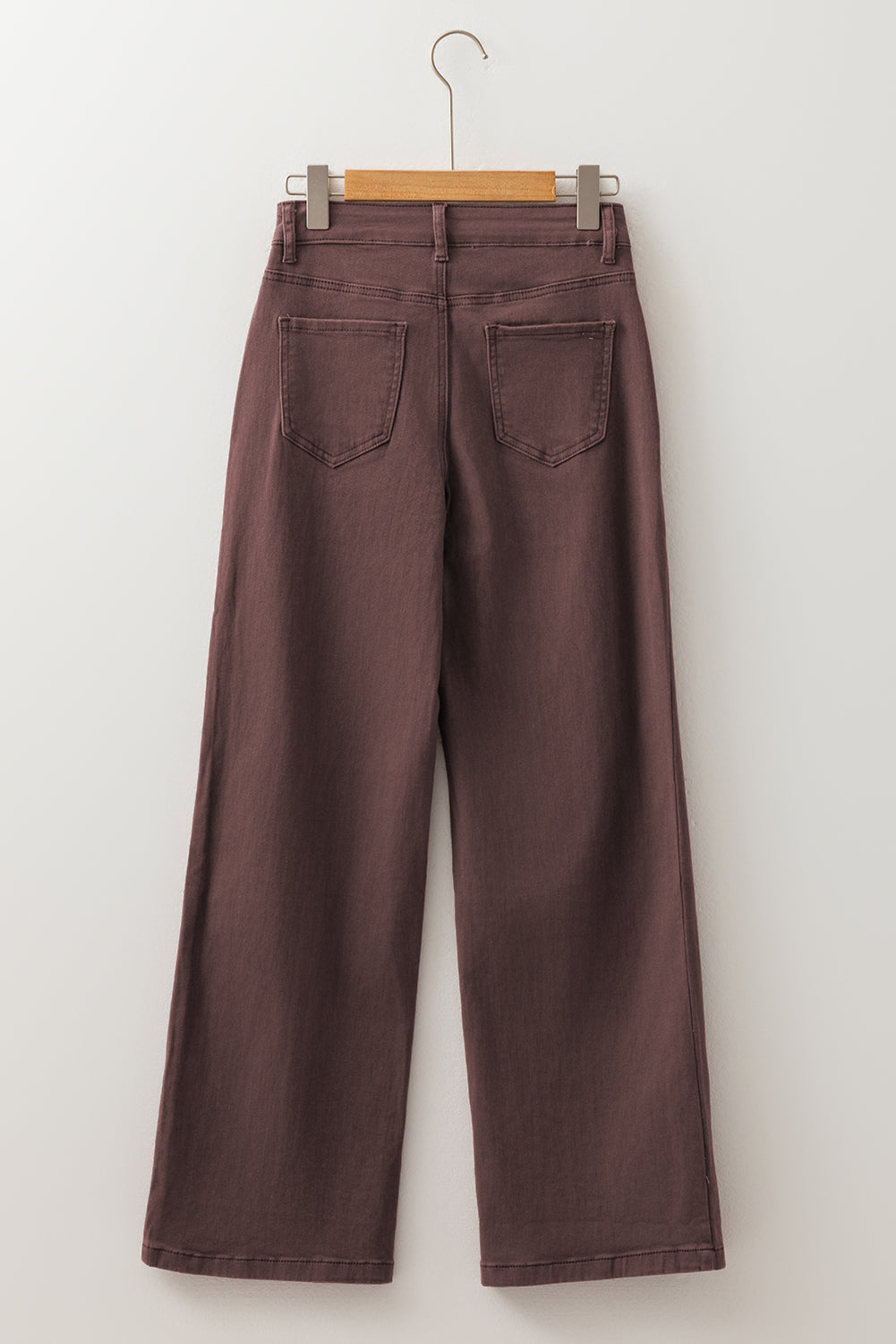 Loose Straight High-Waist Solid Color Jeans