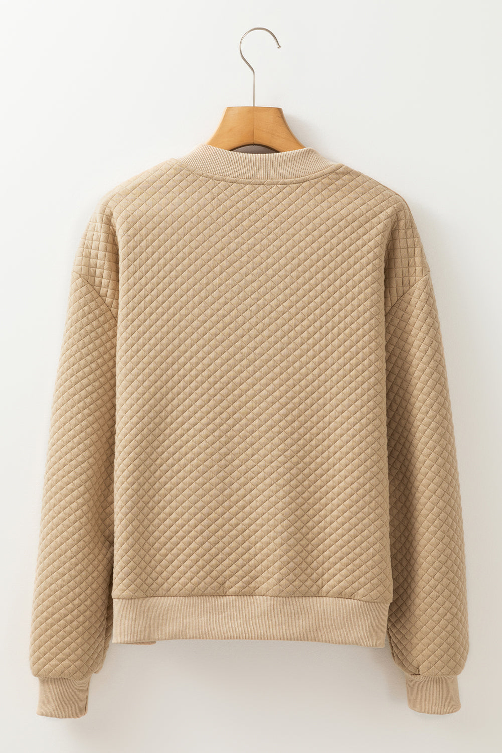 Solid Geometric Textured Baseball Collar Jacket