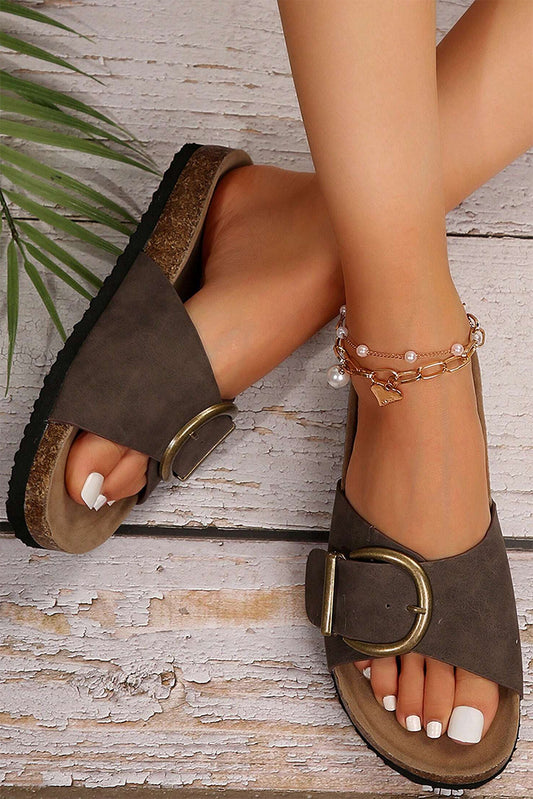 Faux Suede Sandals