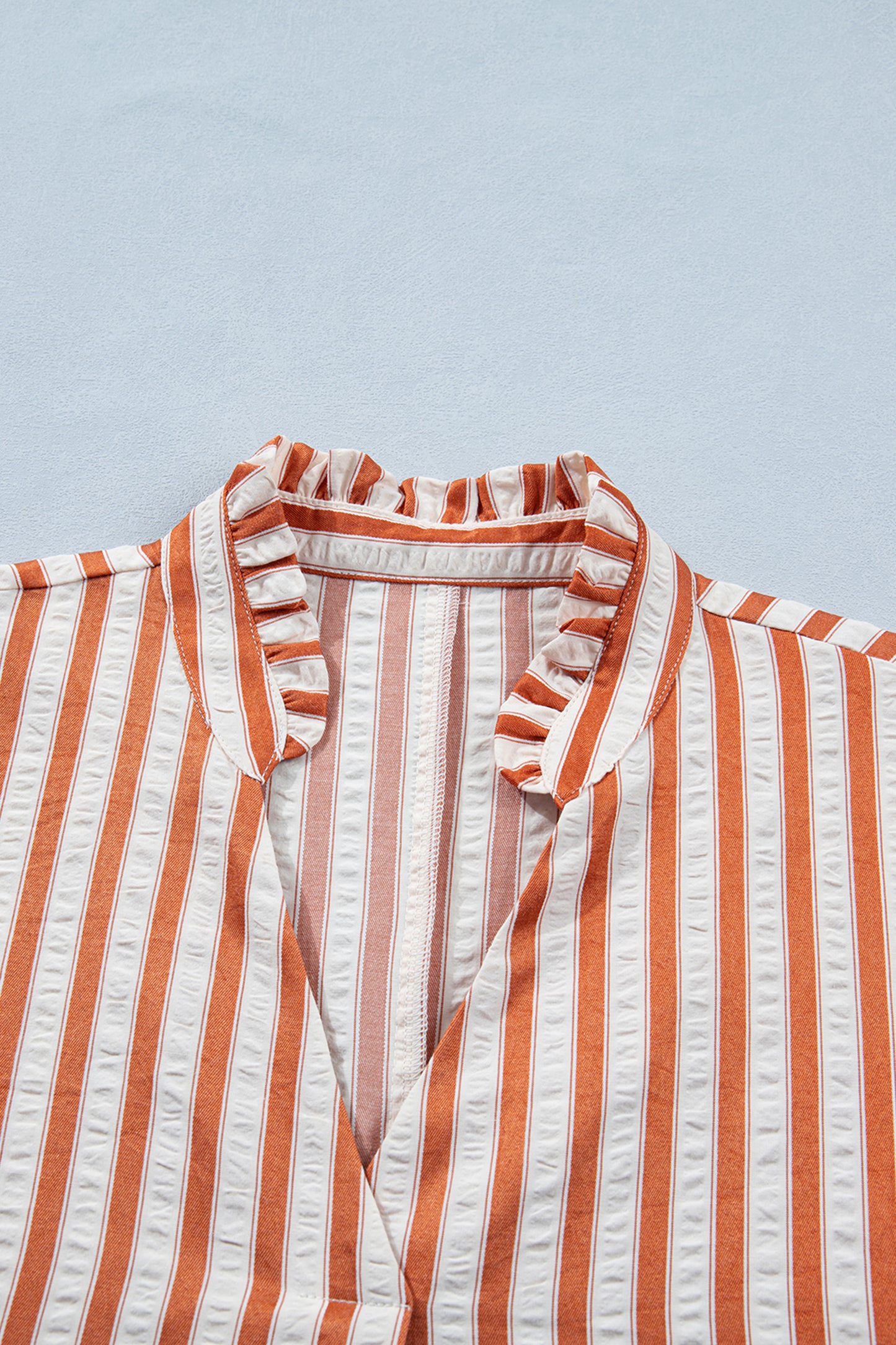 Striped Pinched V-Neck Shift Mini Dress