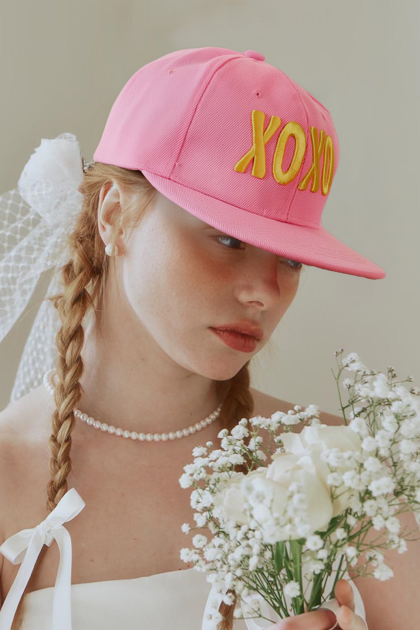Bonbon XOXO Letter Embroidered Baseball Cap