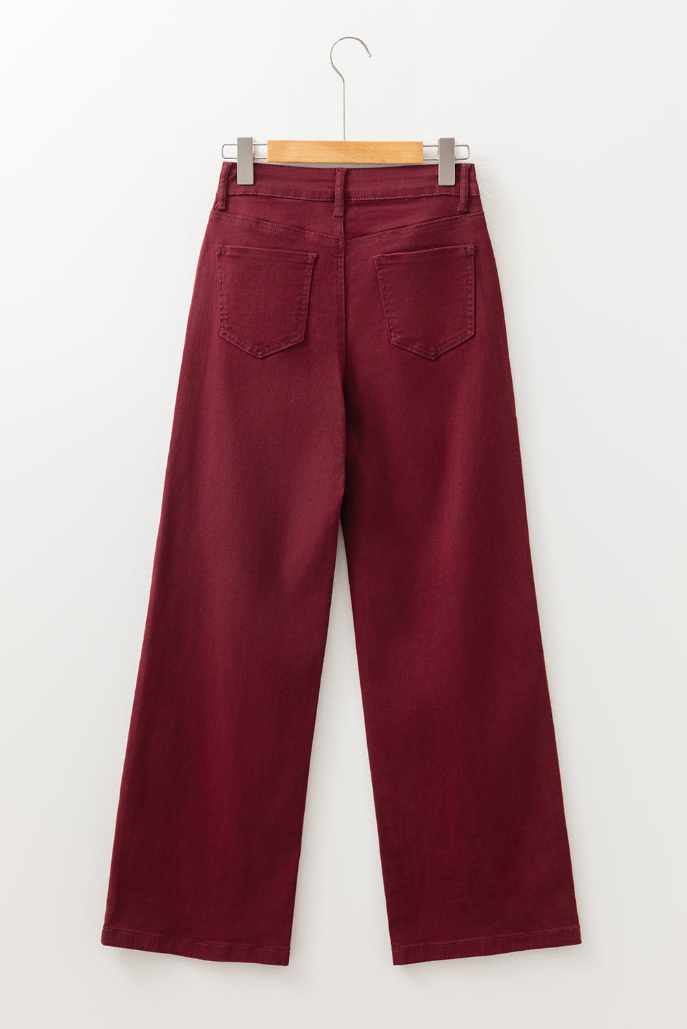 Loose Straight High-Waist Solid Color Jeans