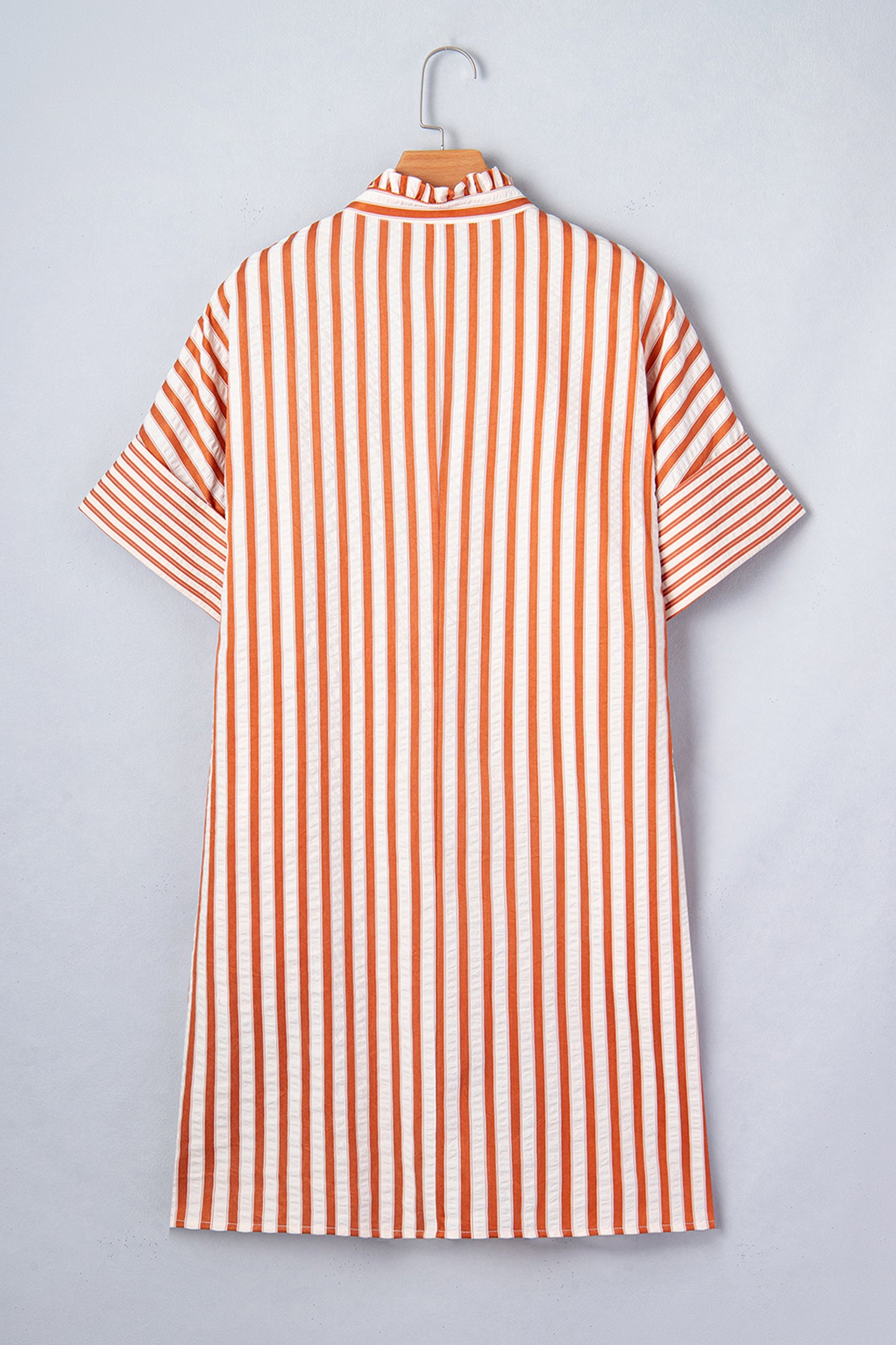 Striped Pinched V-Neck Shift Mini Dress