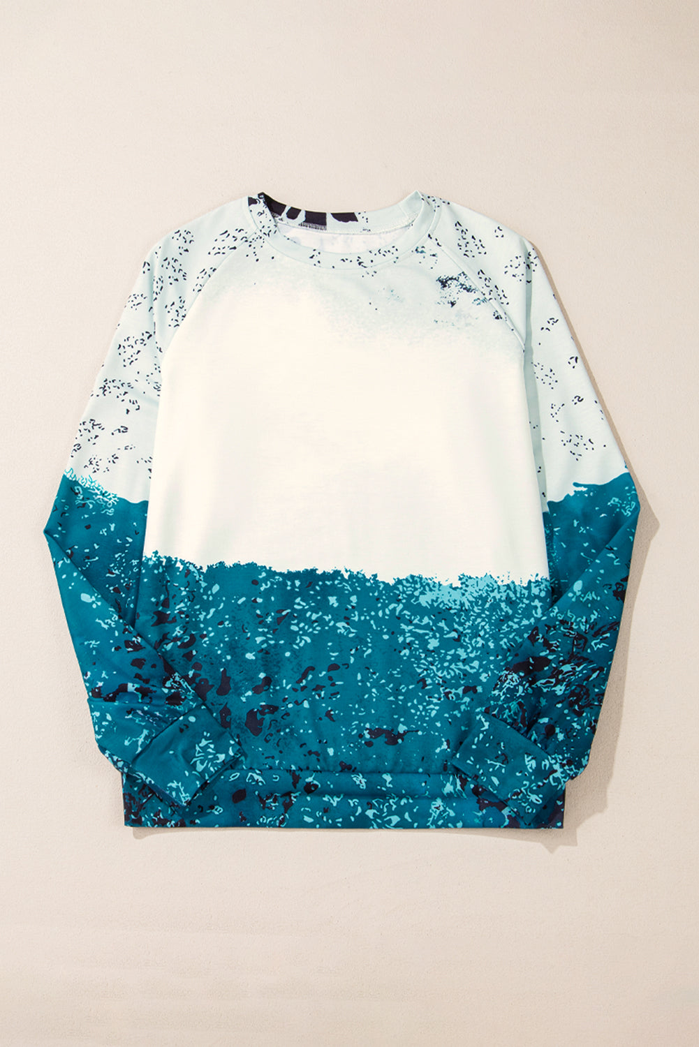 Tie-Dye Cow Color Block Pullover Sweatshirt
