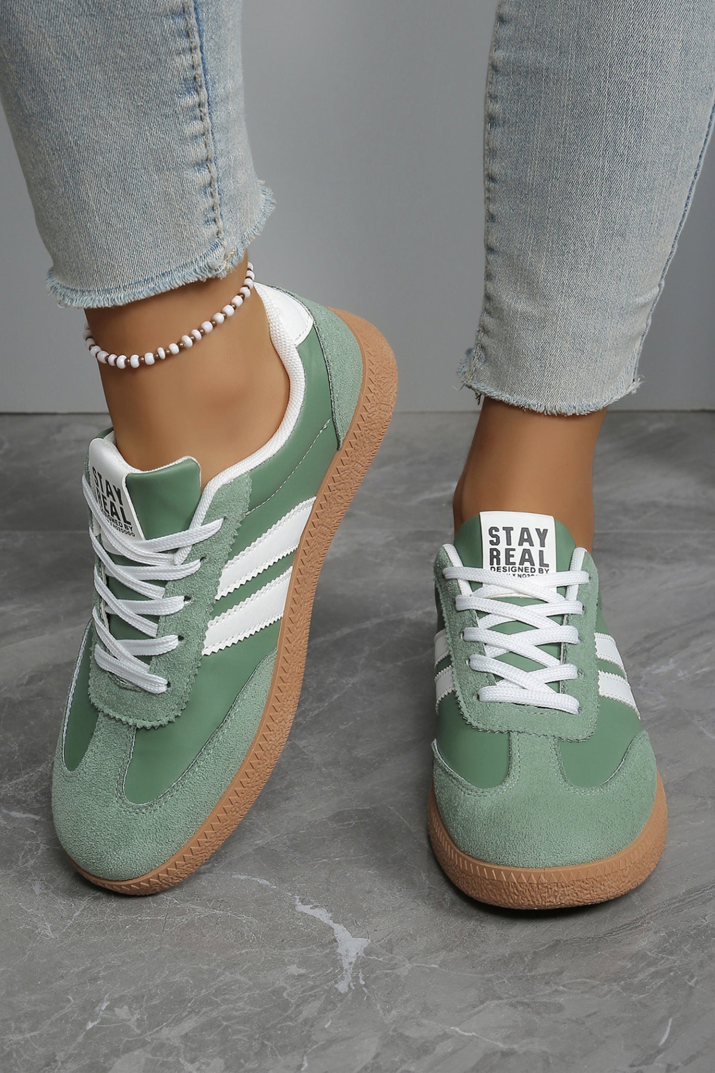 Ashleigh Blue Varsity Color Block Patchwork Faux Leather Lace-Up Shoes