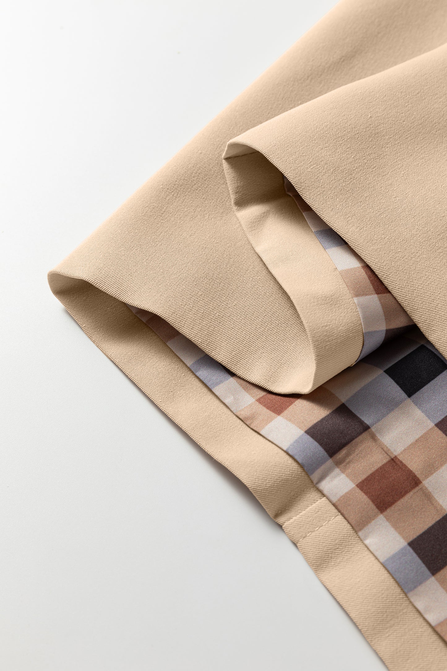Plaid Liner Patchwork Single Breasted Coat