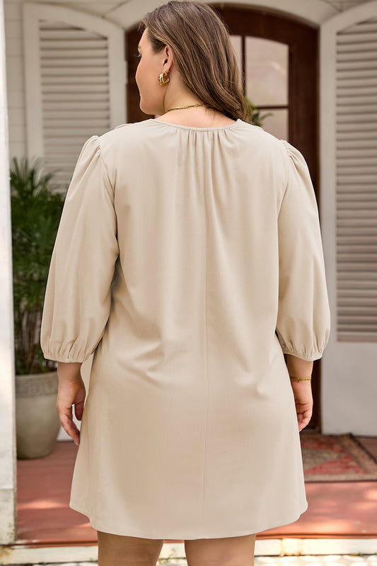 Scallop Detail Plus Size Mini Dress