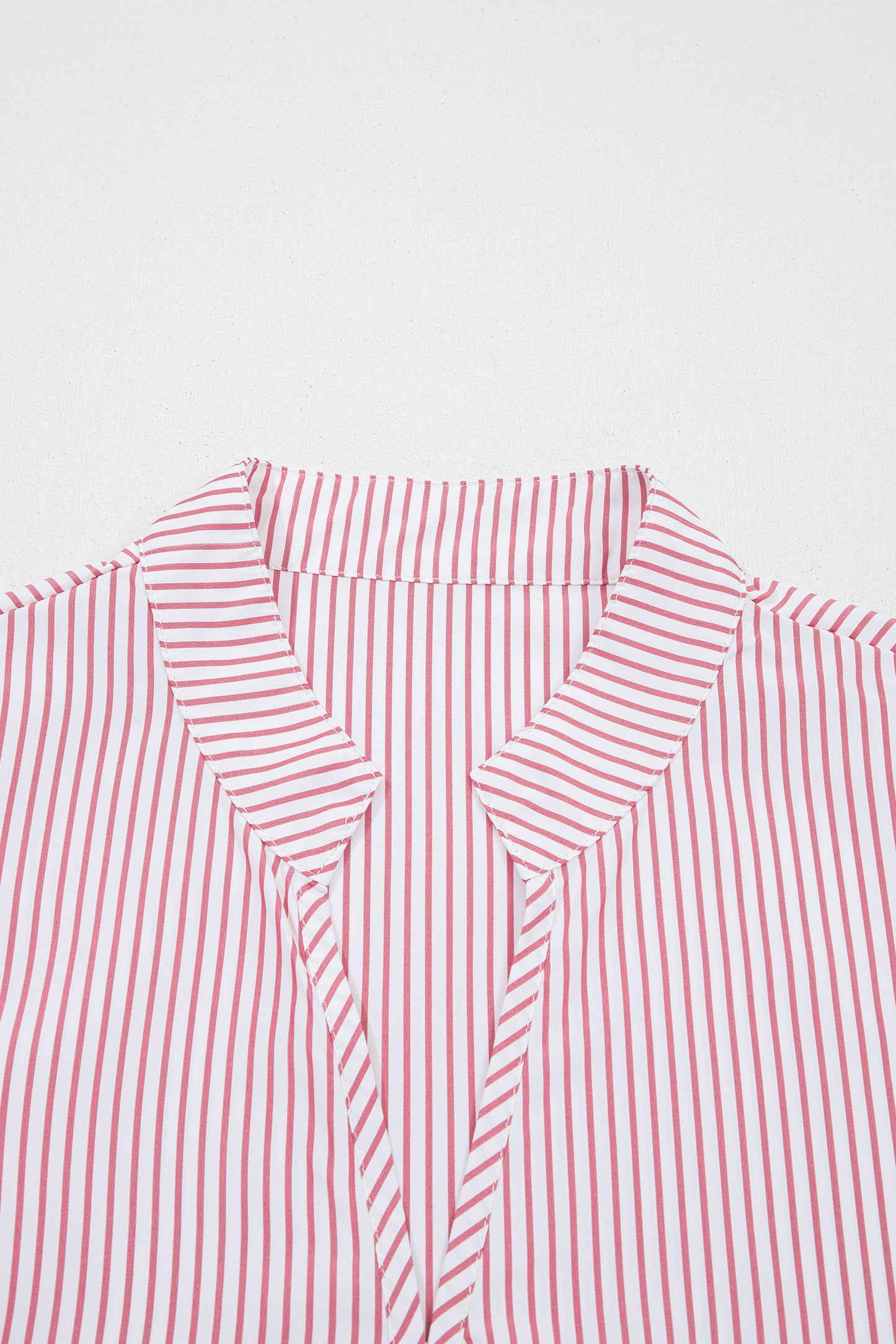 Red Stripe Plus-Size Ruffled Hem Pinstriped Midi Dress