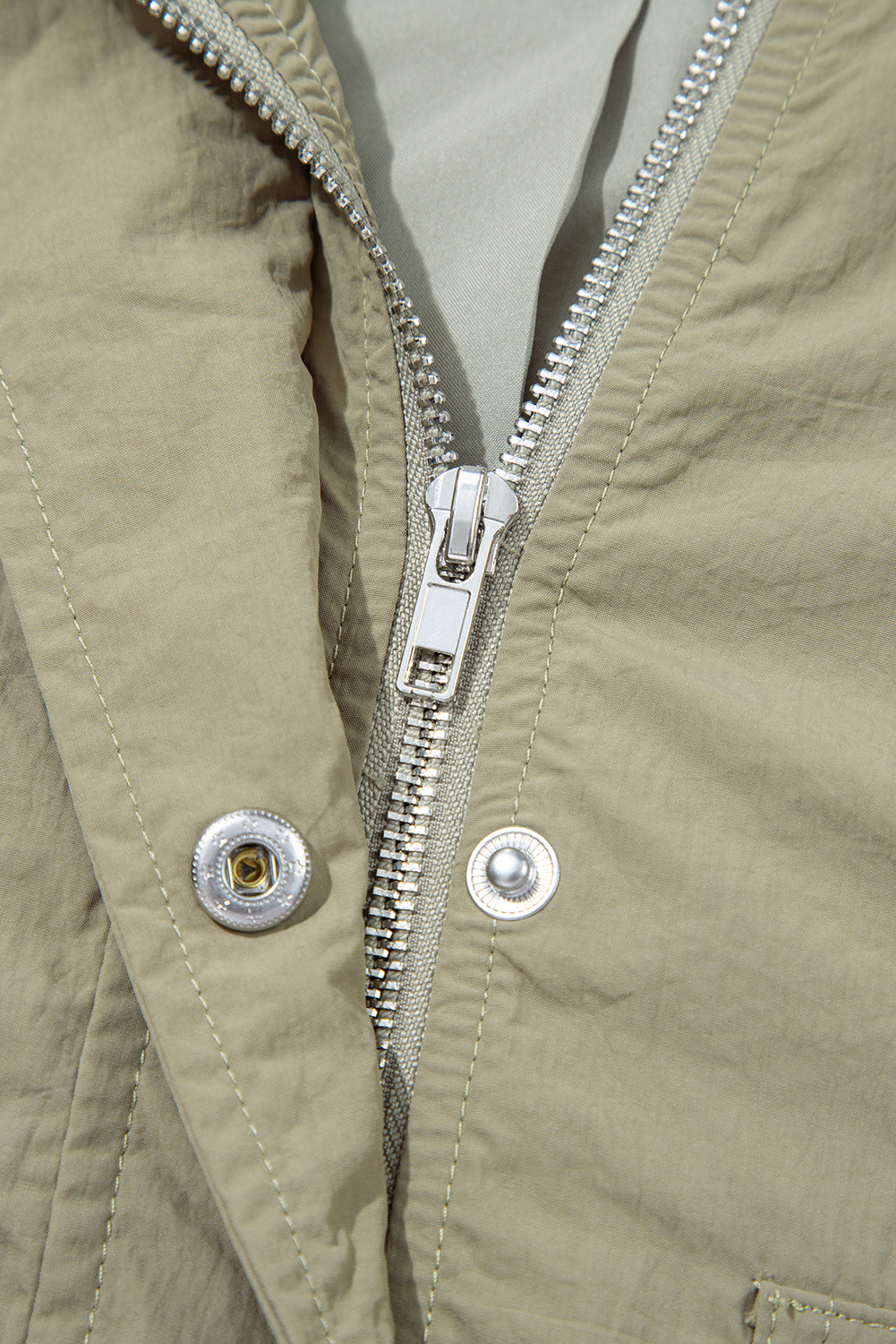 Zipped Pocket Cropped Hooded Utility Jacket