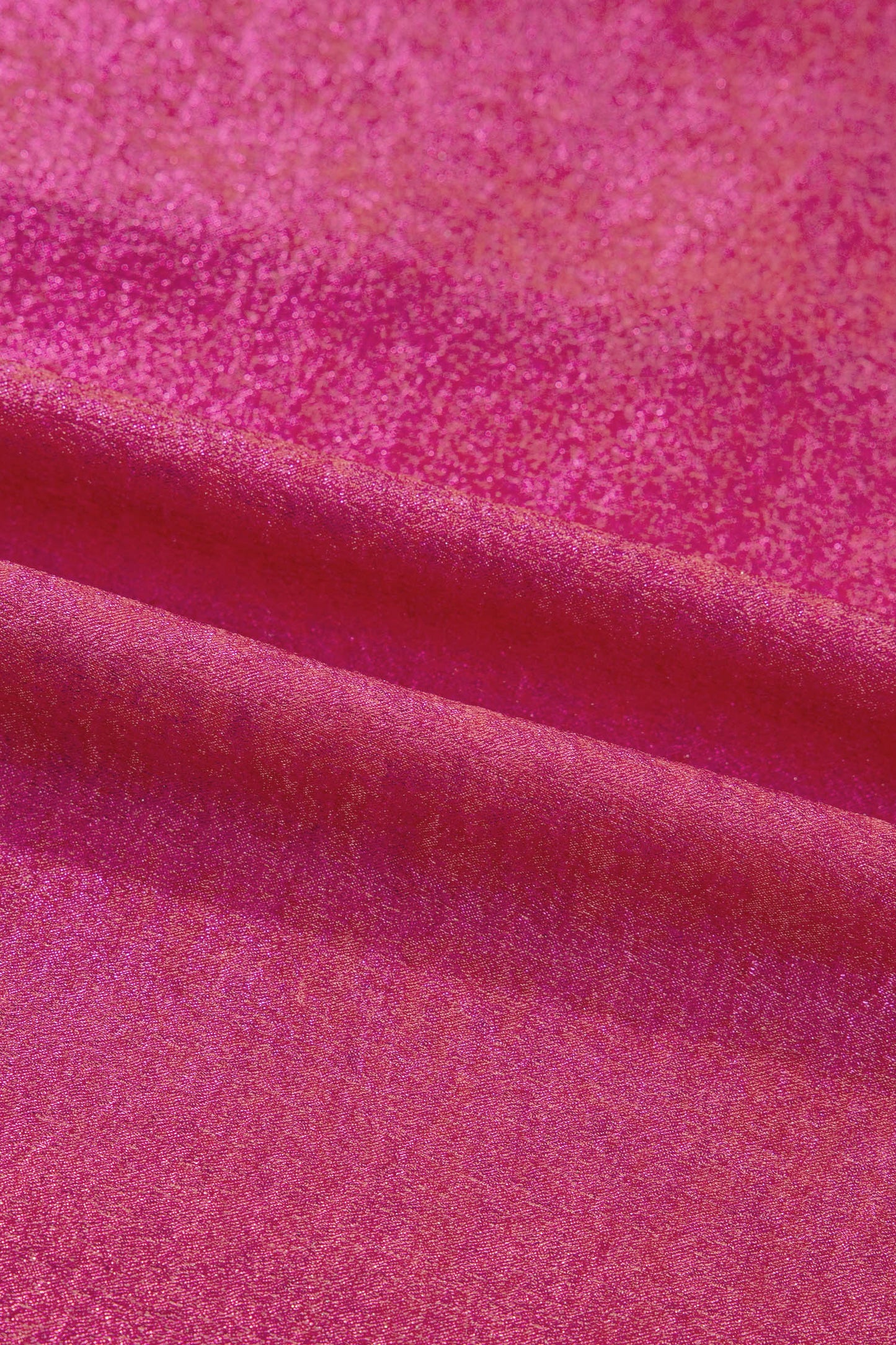 Strawberry Pink Collared V-Neck Half Sleeve Metallic Top