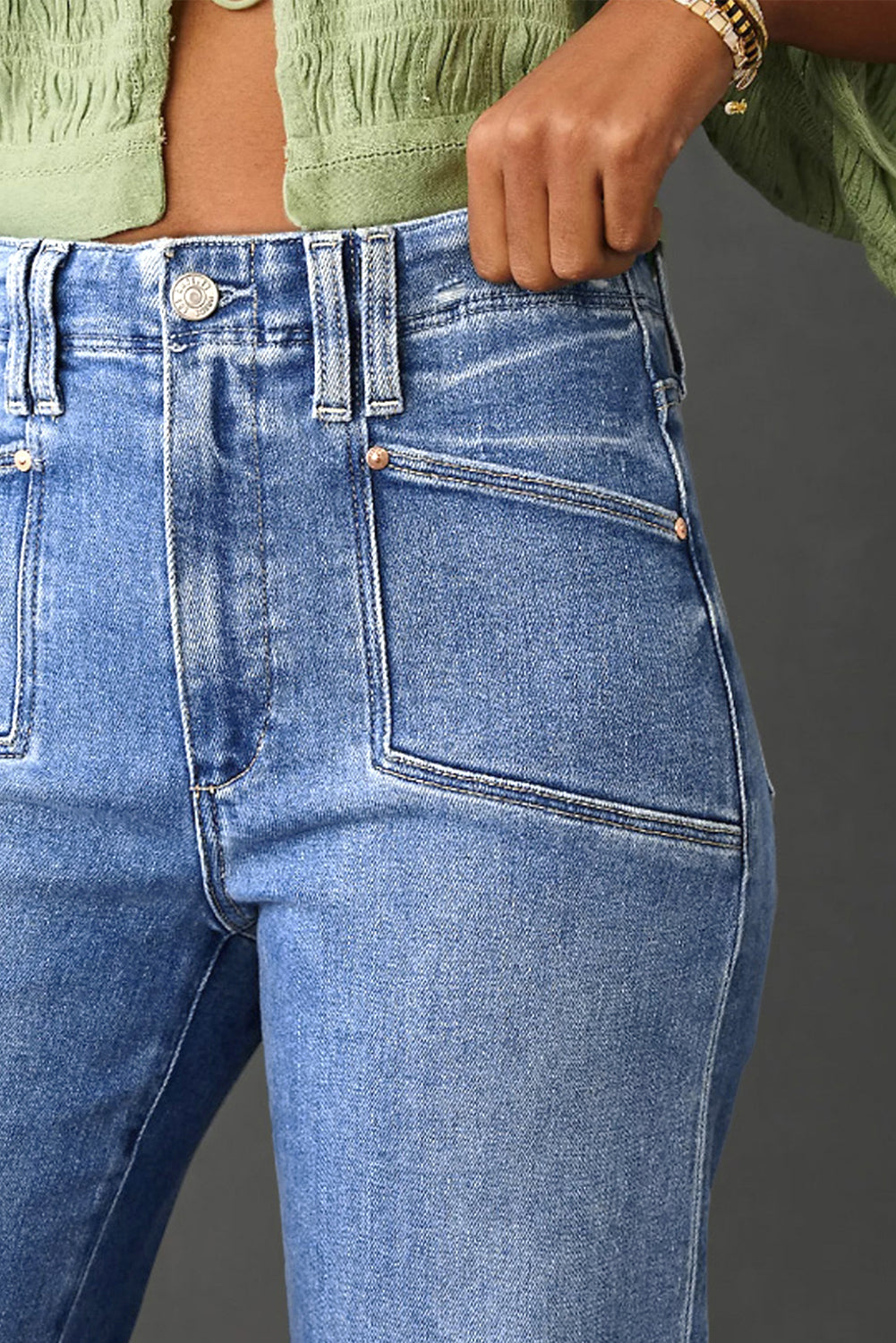 Loose Straight Leg Cropped High Waist Jeans