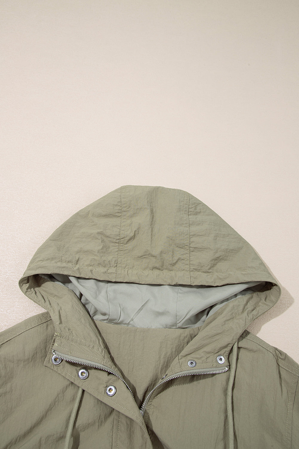 Zipped Pocket Cropped Hooded Utility Jacket